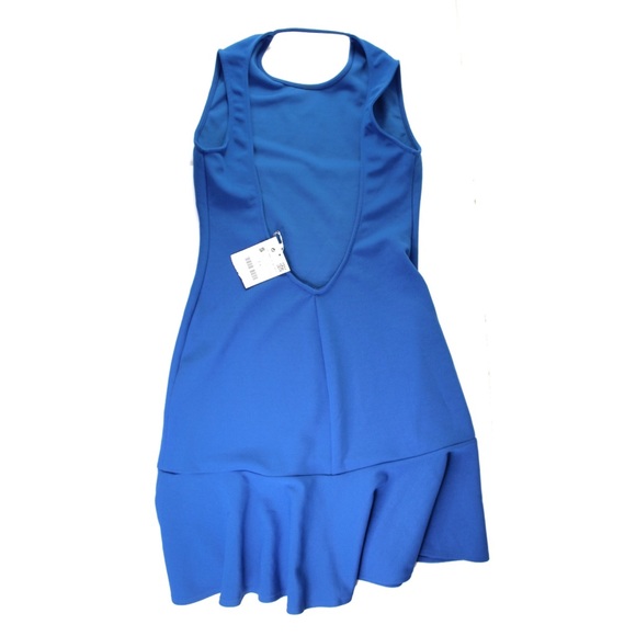Zara NWT Electric Blue Open Back Dress with Ruffle and Frill Skirt Hem Small - Picture 11 of 12